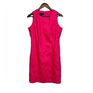 Jones New York 100% Linen Floral Embroidered‎ Dress Womens Size 10 Fully Lined